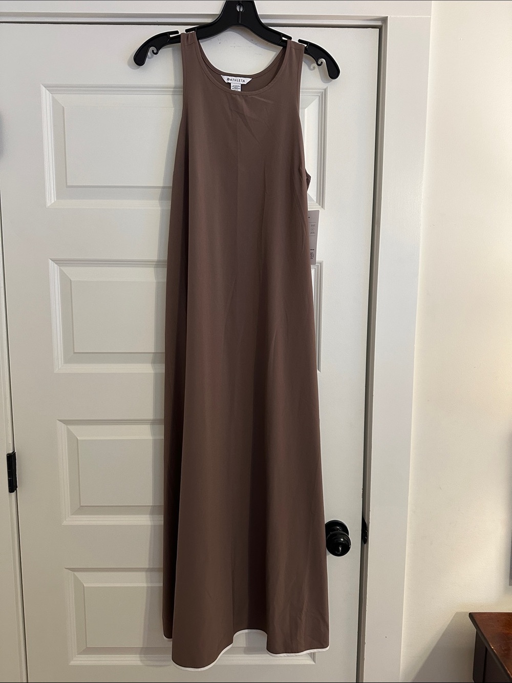 Athleta Journey Taupe-Brown Sleeveless Maxi Dress